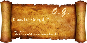 Oswald Gergő névjegykártya